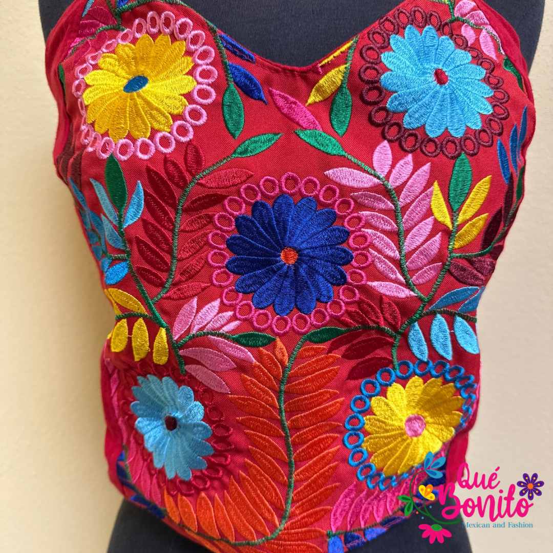 Embroidered Corset One Size Que Bonito Mexican and Fashion