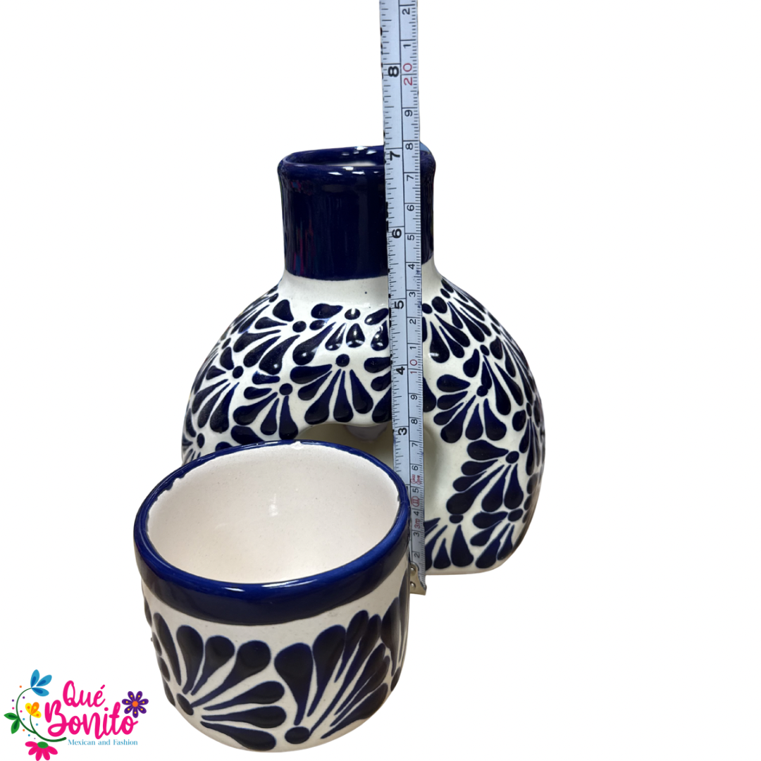 Hand Crafted Clay Recipient Tall with Cup