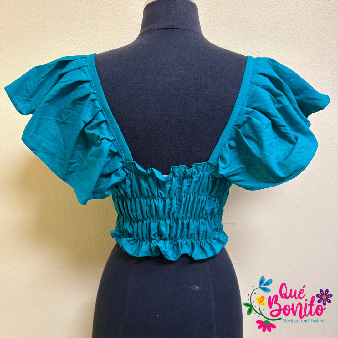 Corset Embroidered Top with Sleeve Small to Medium