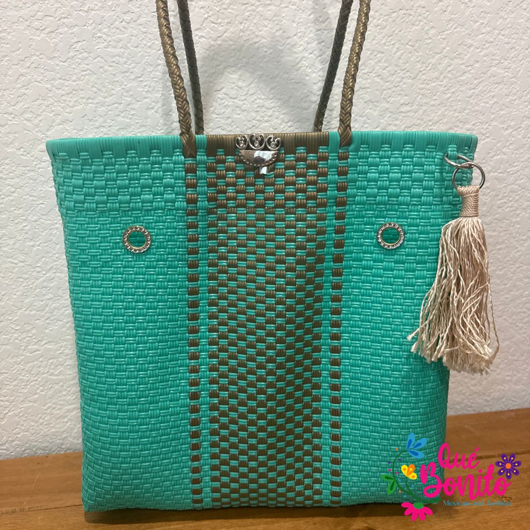 Large Hand Made Woven Bag w/ Tassel