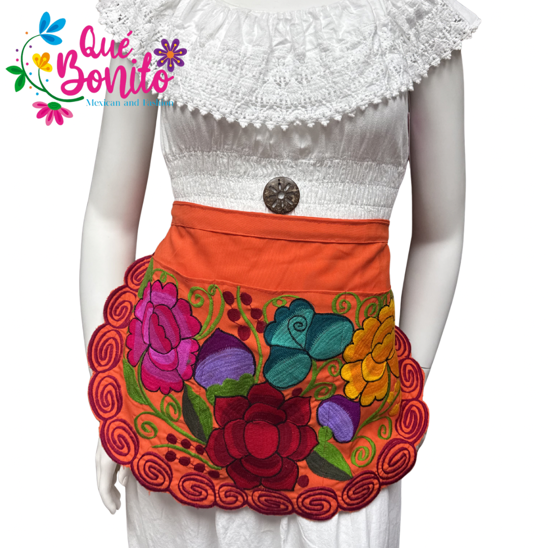 Floral Half Apron One Size with Adjustable Straps