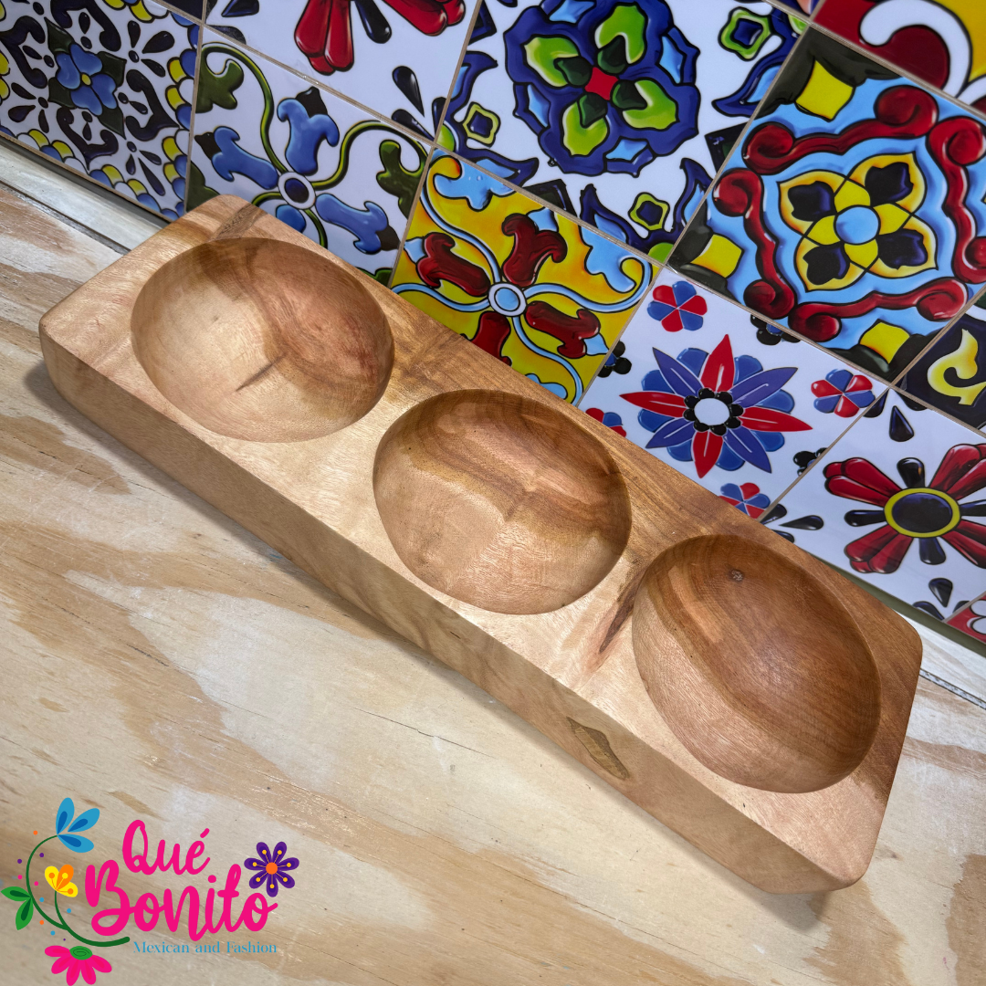 Wood Recipient for Salsa or Snacks Hand Crafted.