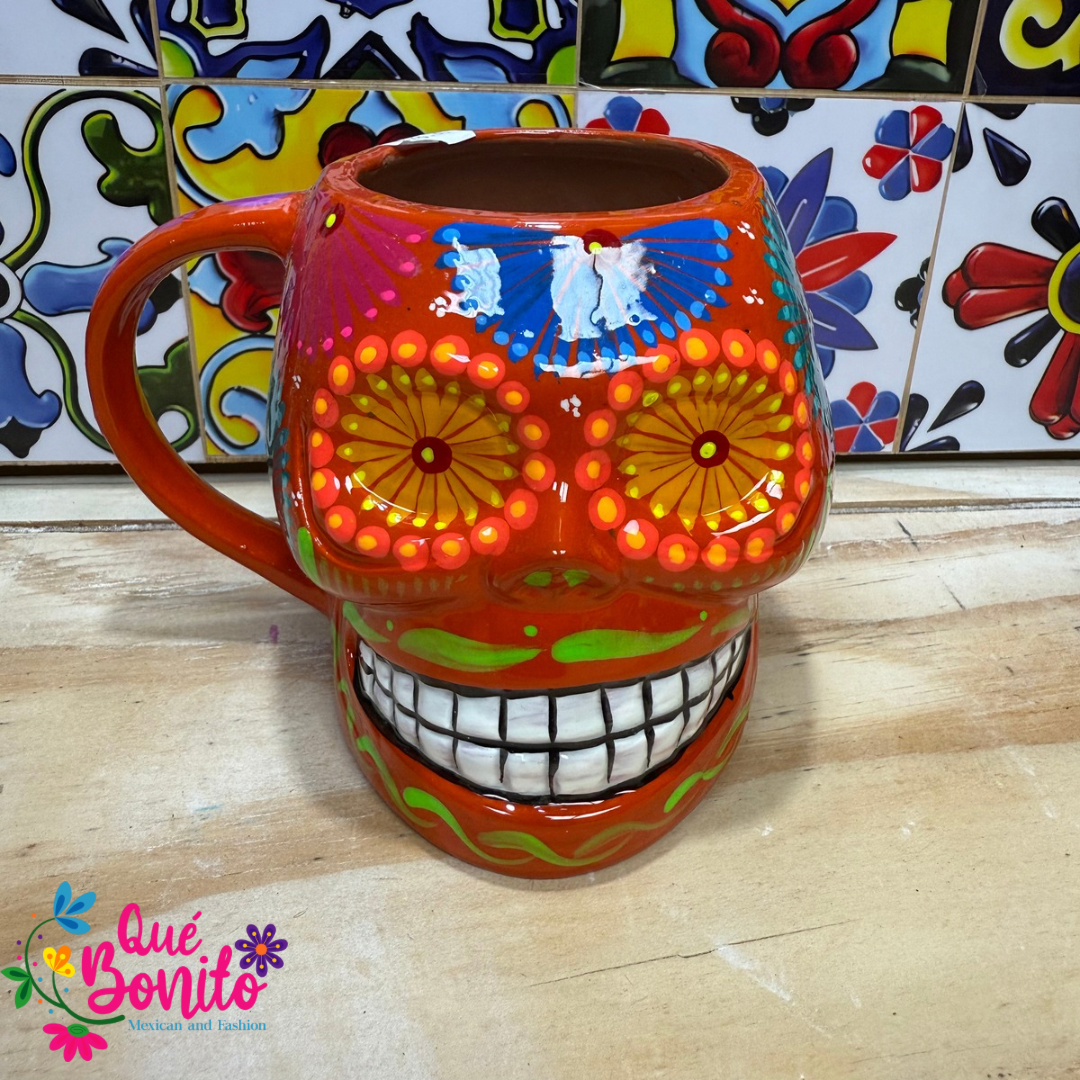 Skull Colorful Design Cup Handcrafted