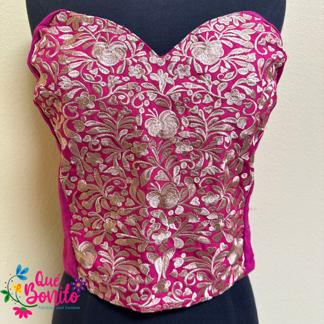 Embroidered Corset One Size Que Bonito Mexican and Fashion
