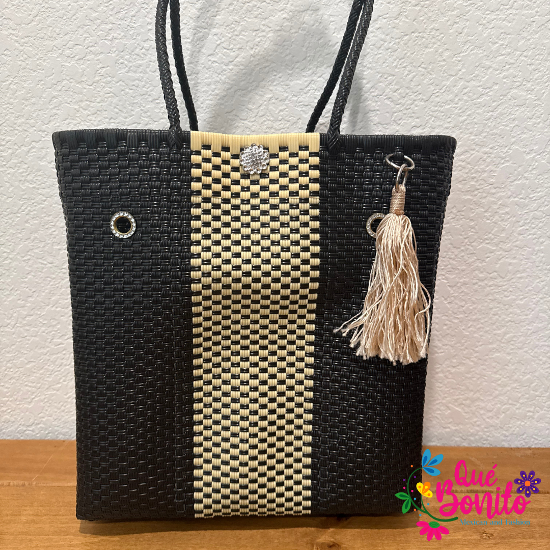 Large Hand Made Woven Bag w/ Tassel