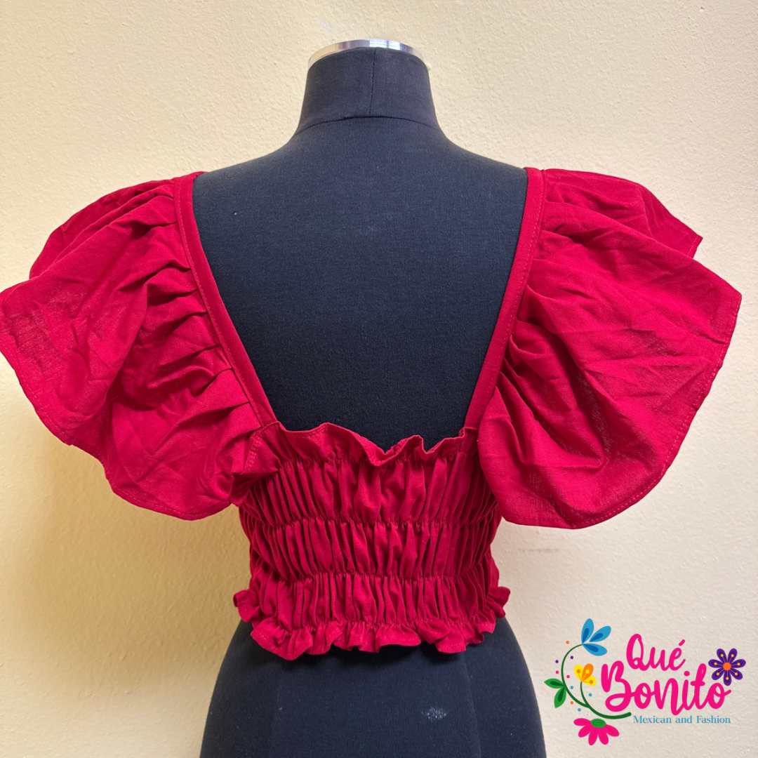 Corset Embroidered Top with Sleeve Small to Medium