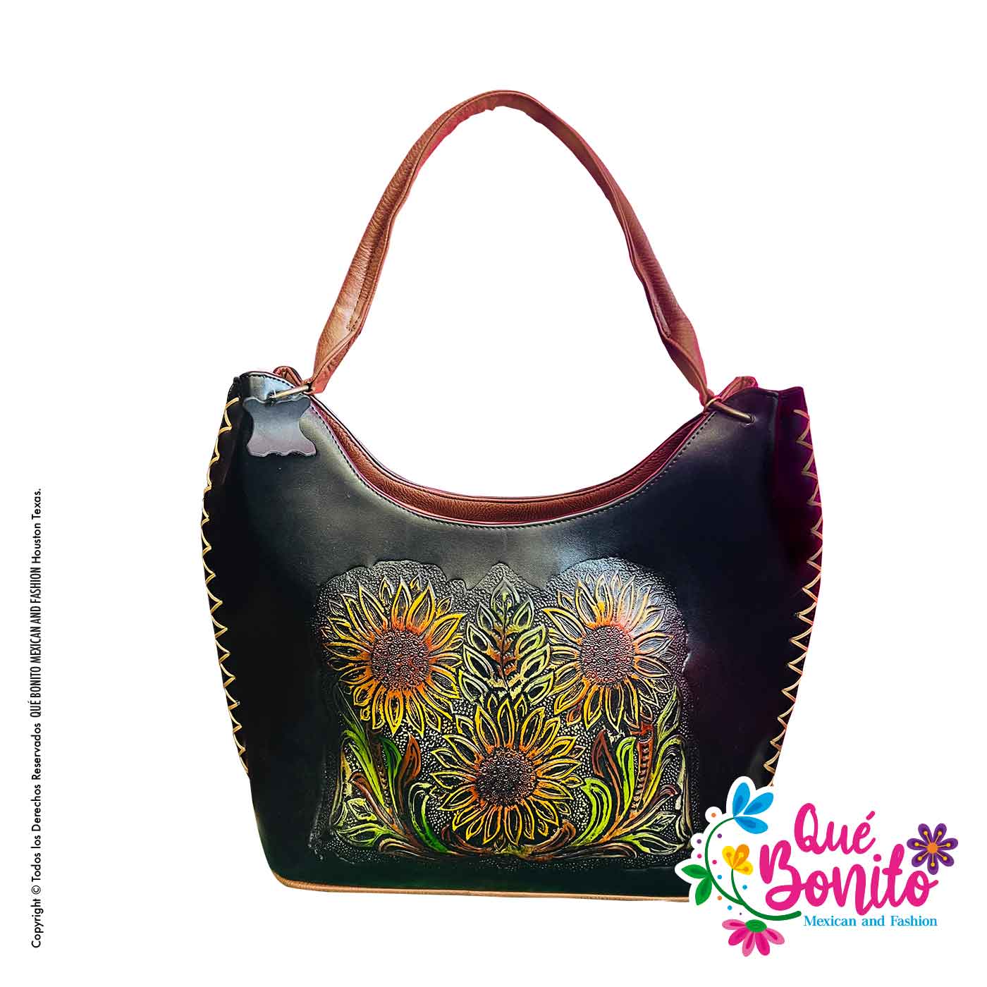 Hand Bag Leather and Vinyl Que Bonito Mexican and Fashion