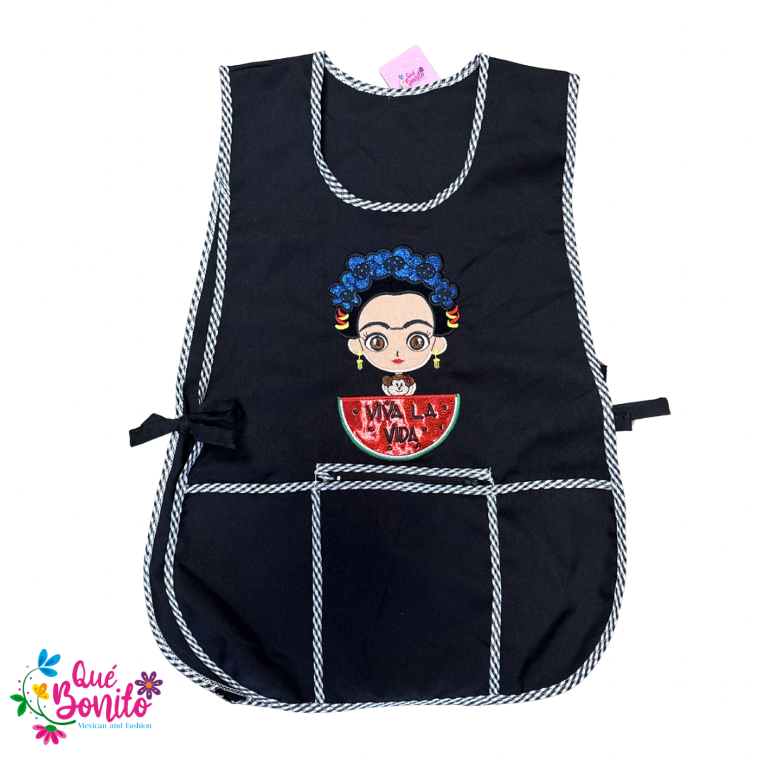 Catalina Polyester Apron Both Sides with Strings on the Side with Three Pockets and Zipper