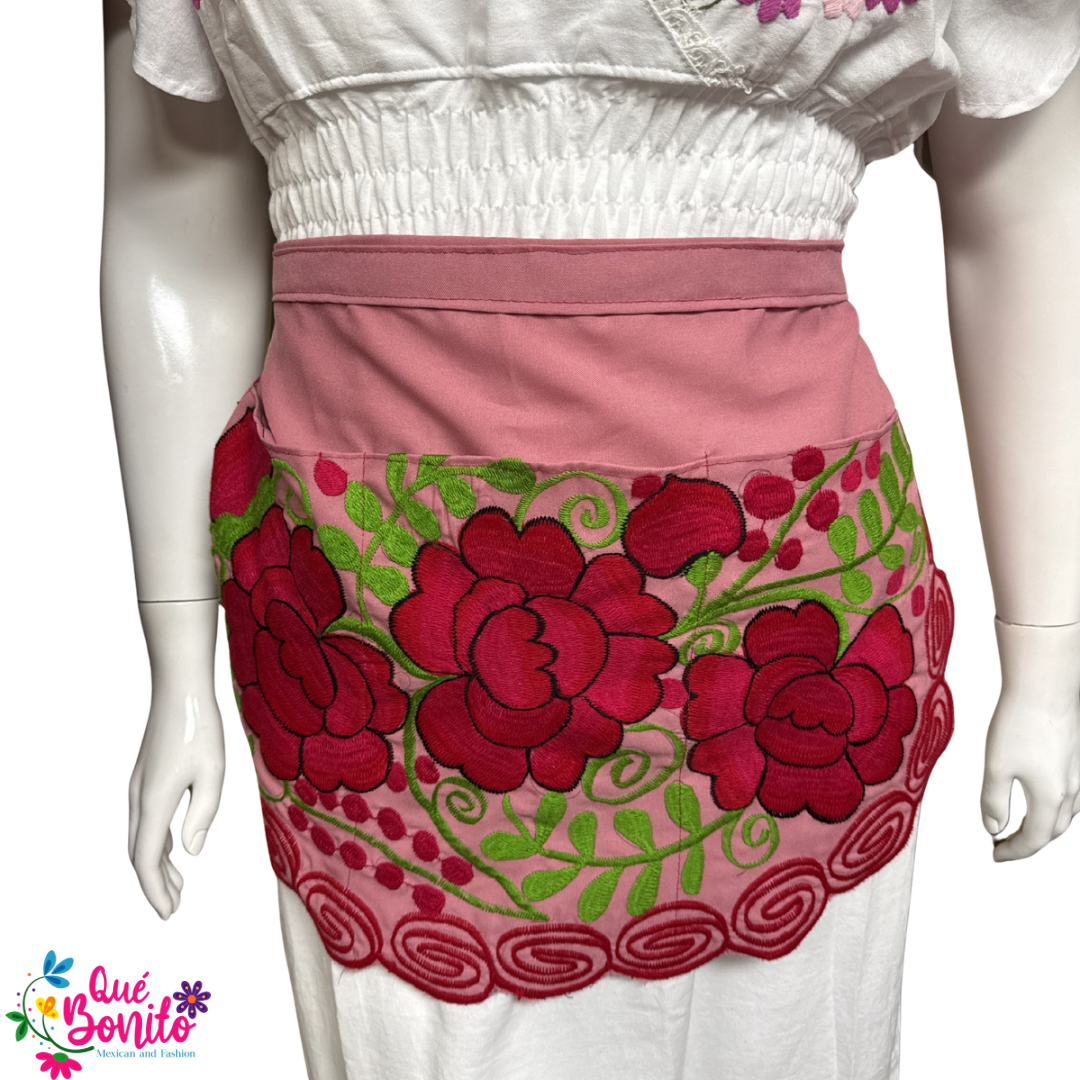Floral Half Apron One Size with Adjustable Straps