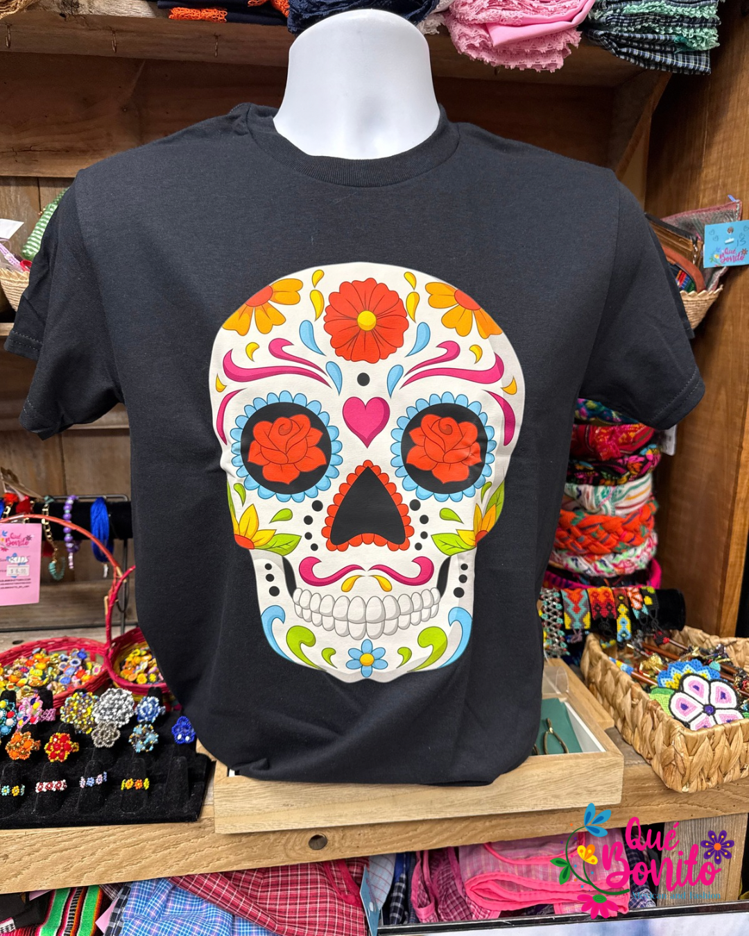 Día de los Muertos T-Shirts Skull Print Crew Neck