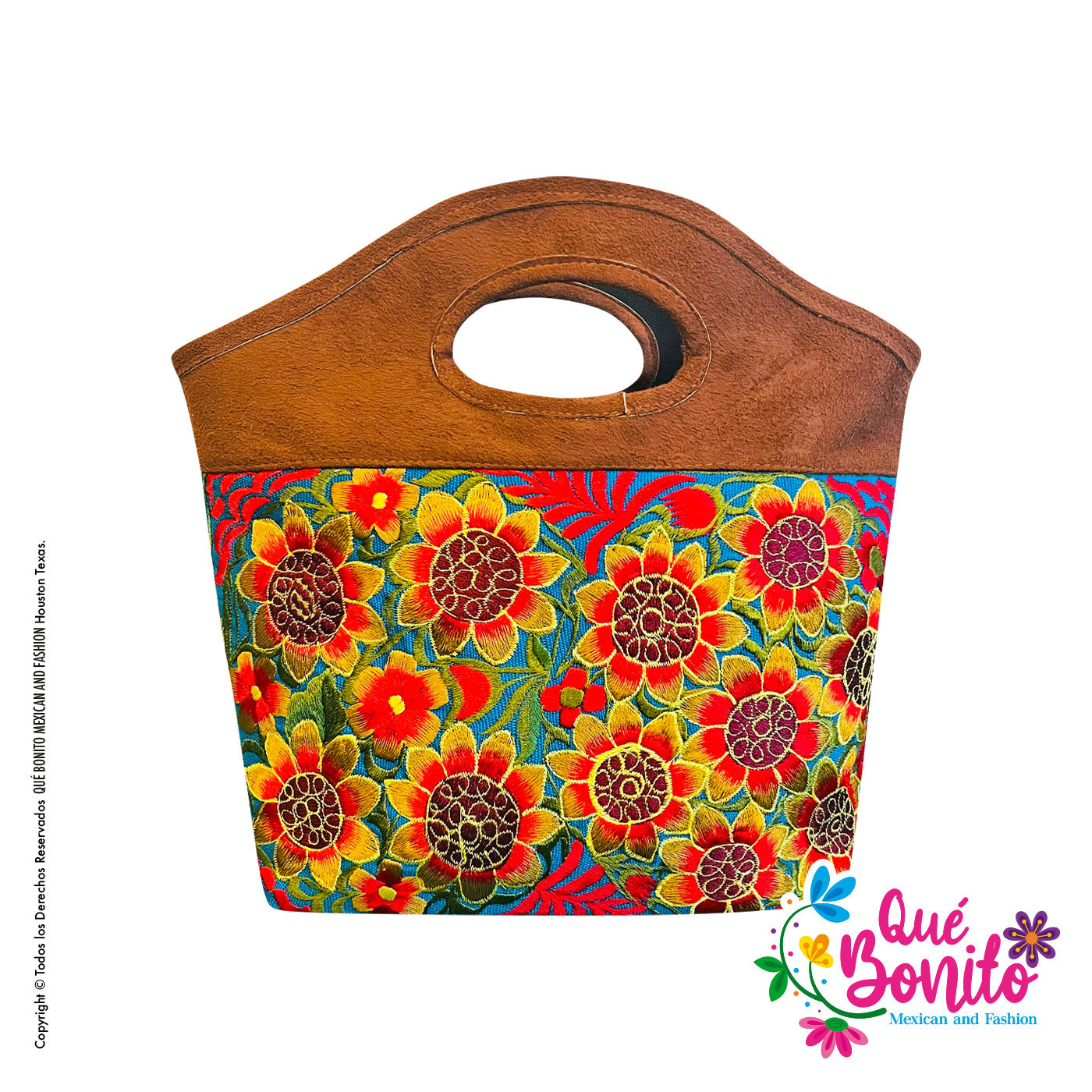 Floral Bucket Hand Bag Que Bonito Mexican and Fashion