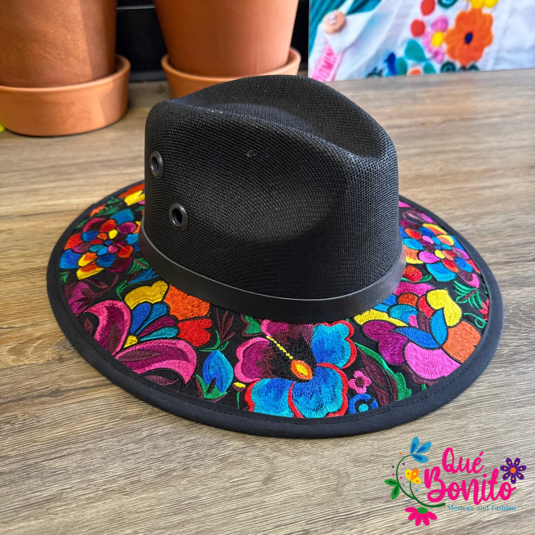 Floral Embroidered Hat Que Bonito Mexican and Fashion