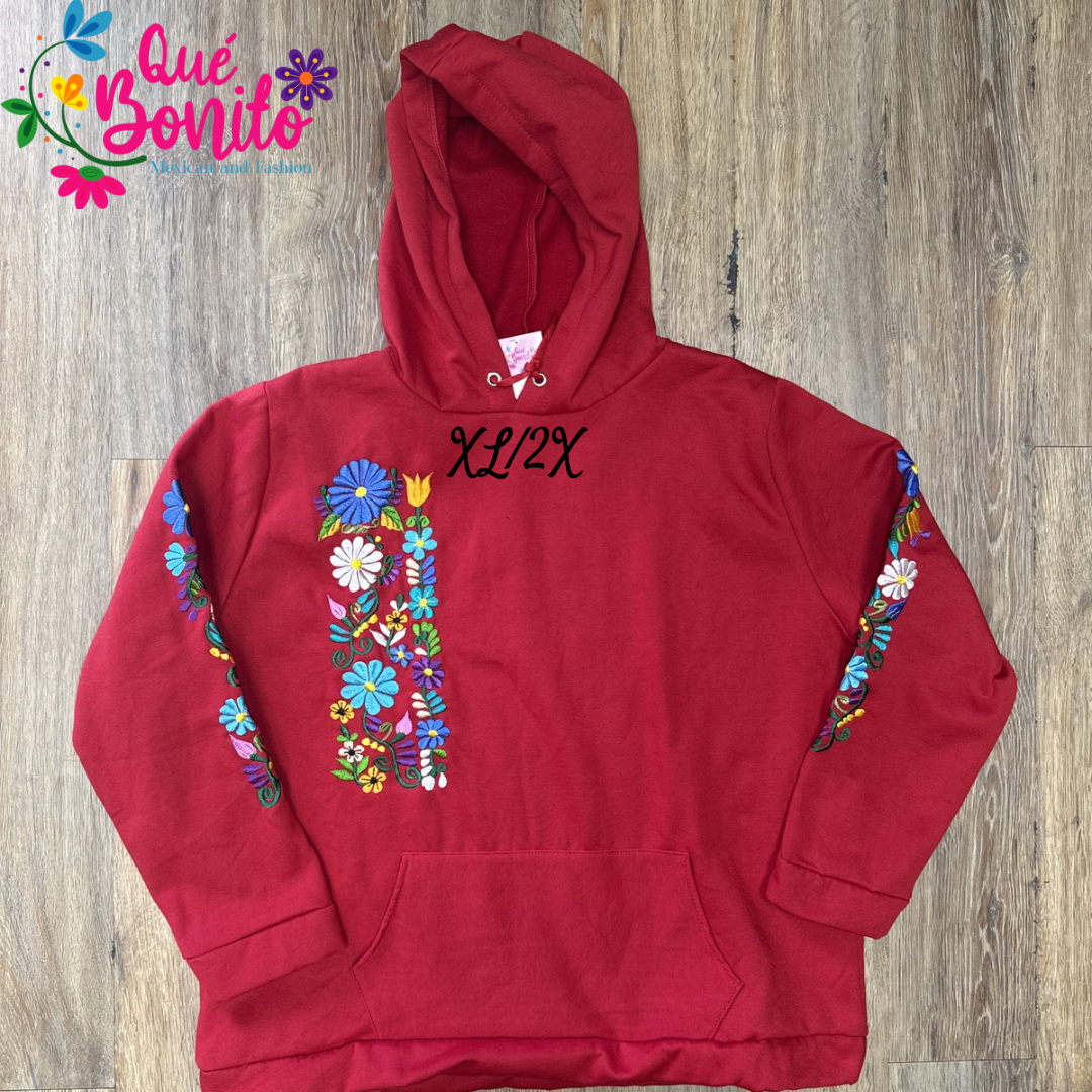 Sweatshirt with Hoodie and Pockets in the Front Embroidered.