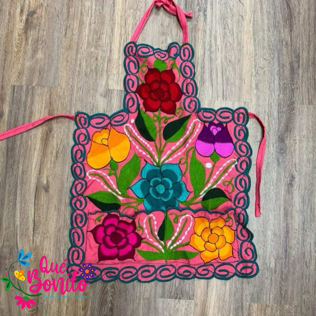 Floral Apron Embroidered Que Bonito Mexican Fashion
