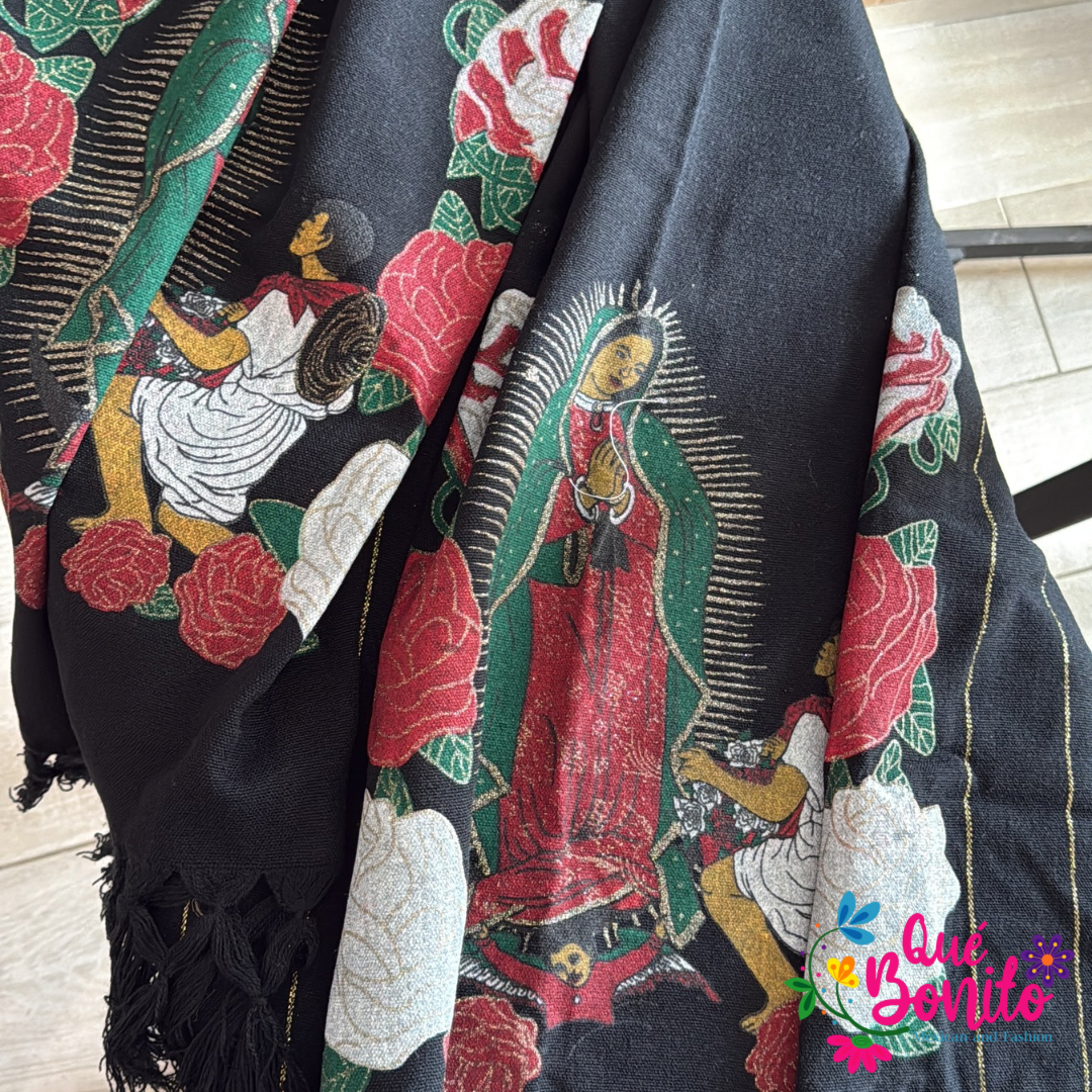 Virgen De Guadalupe Scarf  Que Bonito Mexican and Fashion
