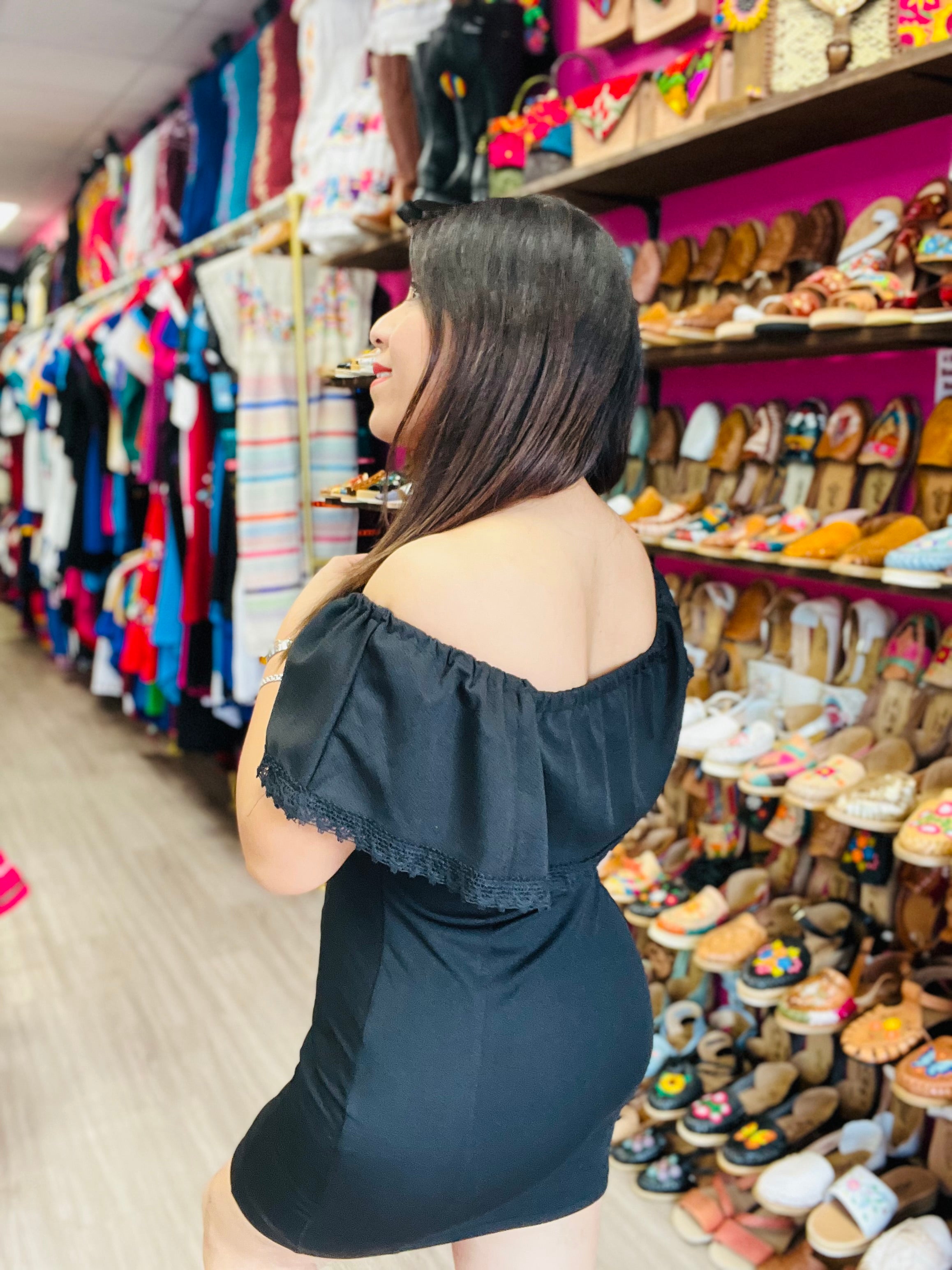 Eliza Stretch Black Dress Dress Bonito Mexican and Fashion