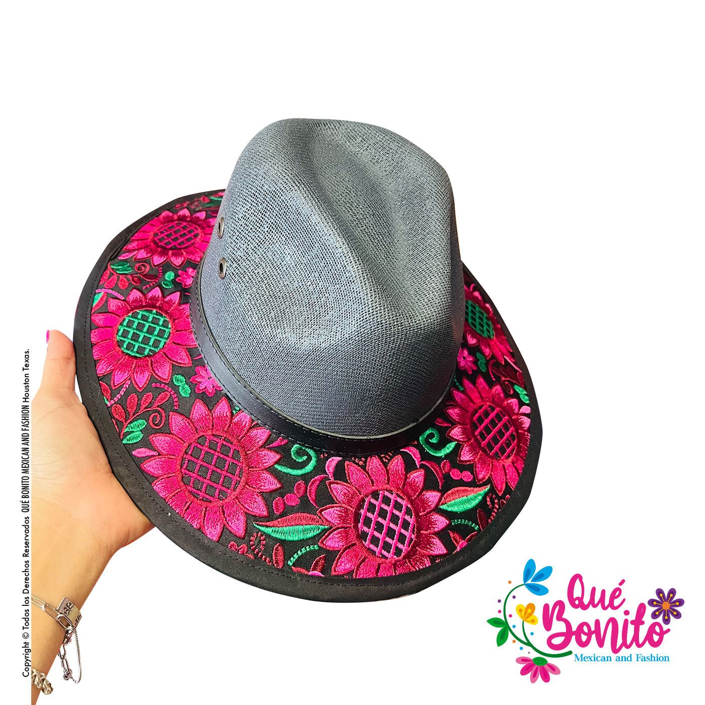 Xiomara Pink Sunflower  Hat Que Bonito Mexican and Fashion