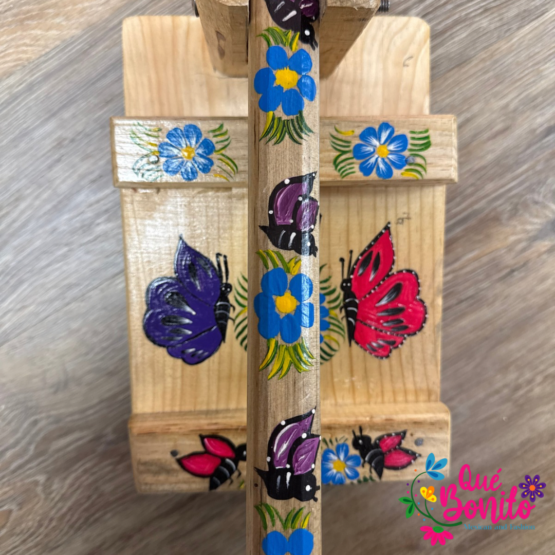 Tortillera Press Wood Hand Painted