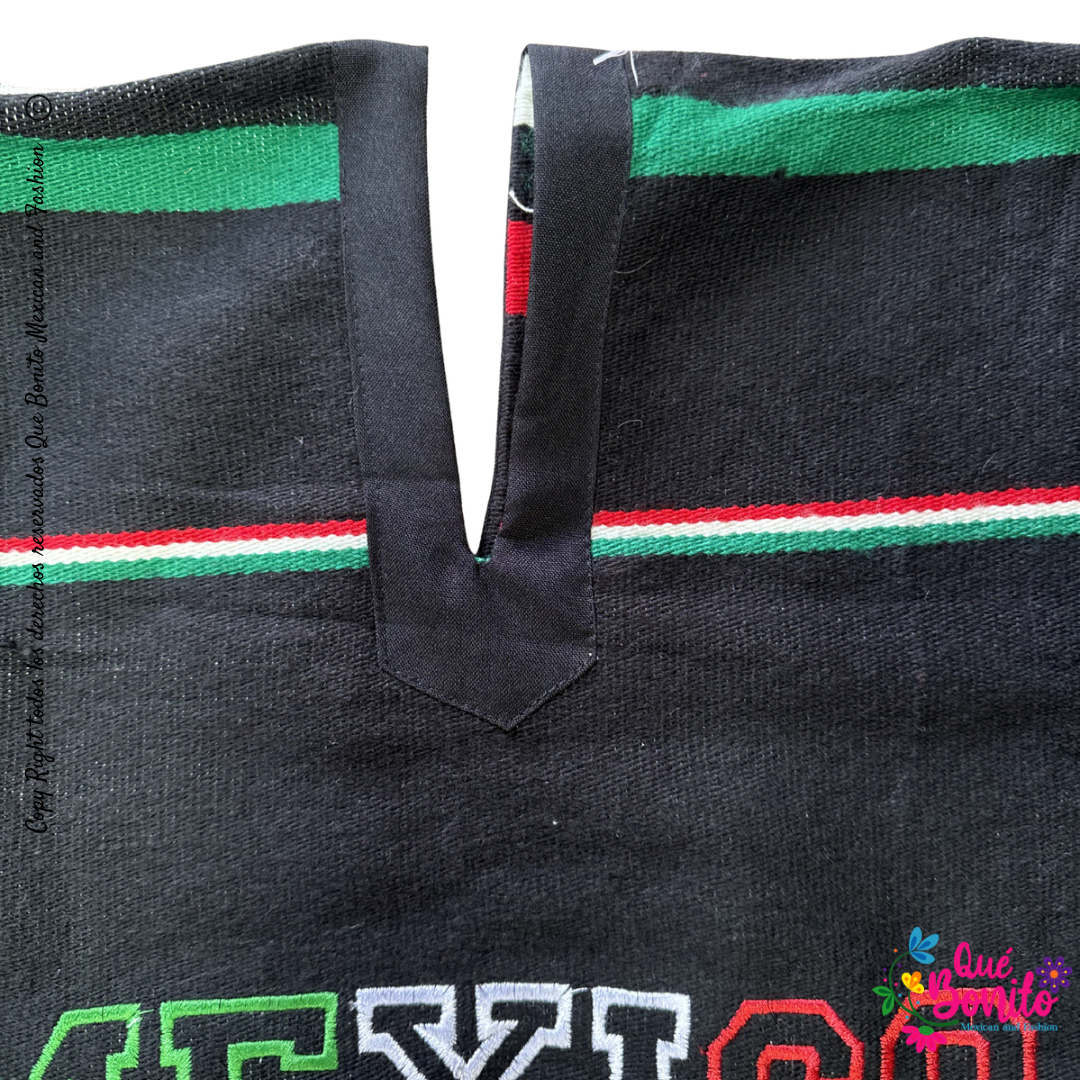 Pancho Sarape Mexican Colors Embroidered Aztec