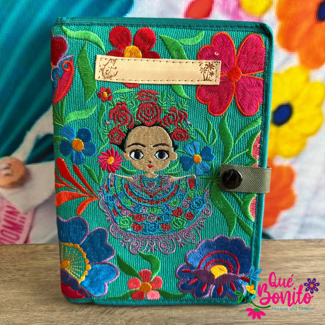 Embroidered Notebook Rehusable with Bookmark and Pen