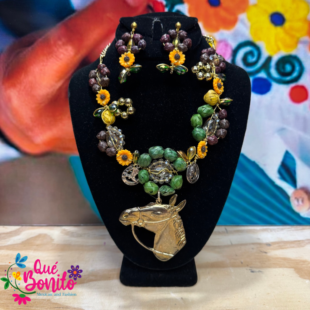 Unique Hand Crafted Set Earrings and Necklace