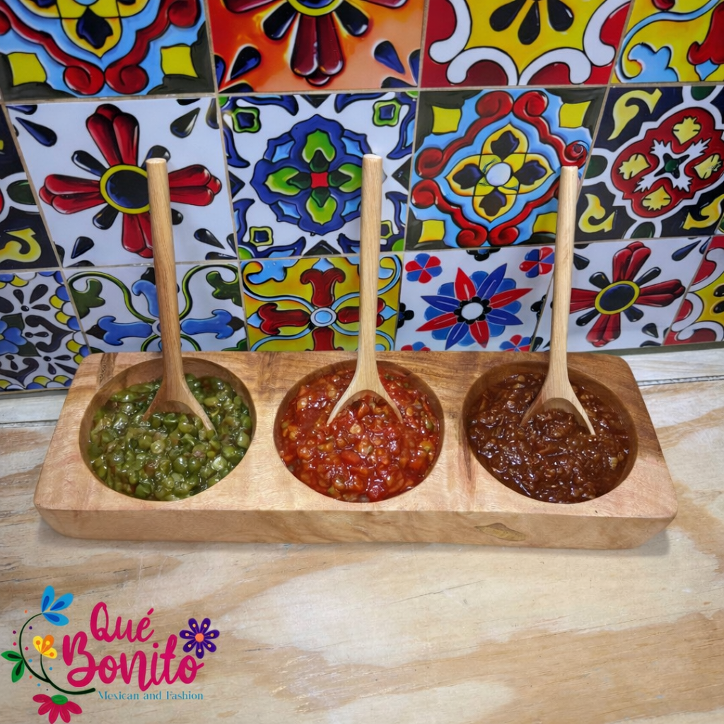 Wood Recipient for Salsa or Snacks Hand Crafted.