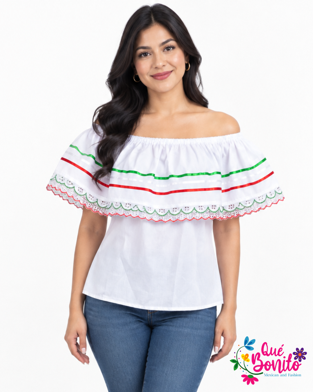Traditional Campesina with Ribbons Que Bonito Mexican and Fashion