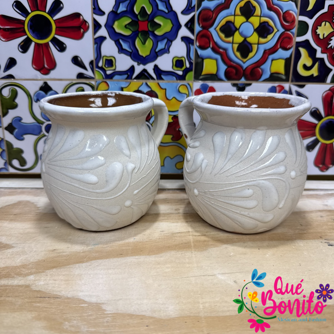 Traditional Cup for Hot Chocolate, Coffe or Tea Handcrafted Lead Free White Color