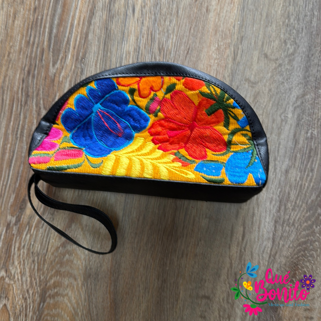 Make Up Bag Embroidered with Zipper