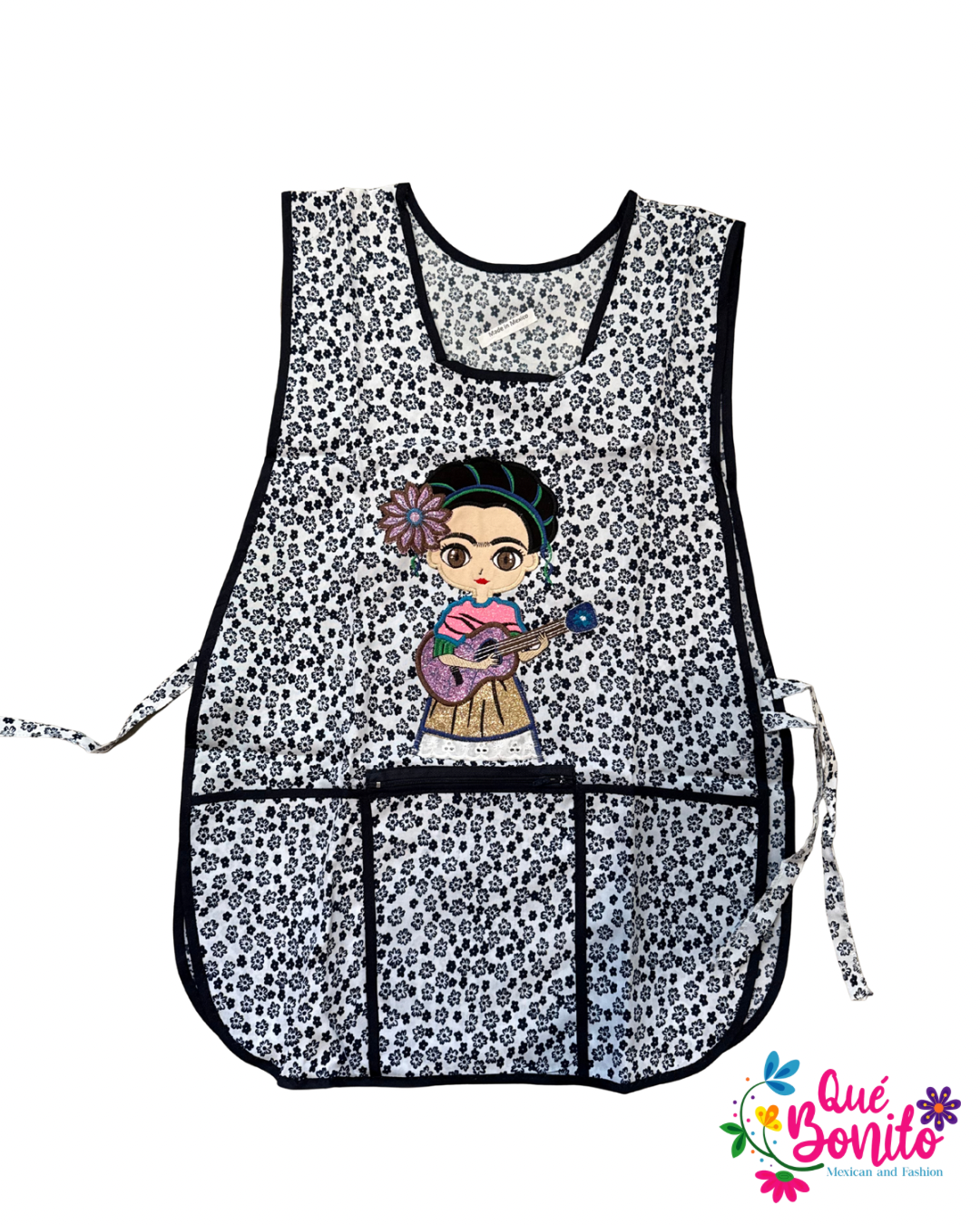 Catalina Polyester Apron Both Sides with Strings on the Side with Three Pockets and Zipper