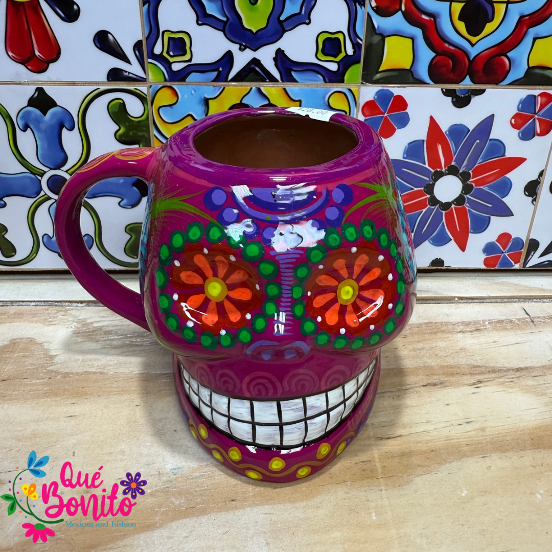 Skull Colorful Design Cup Handcrafted