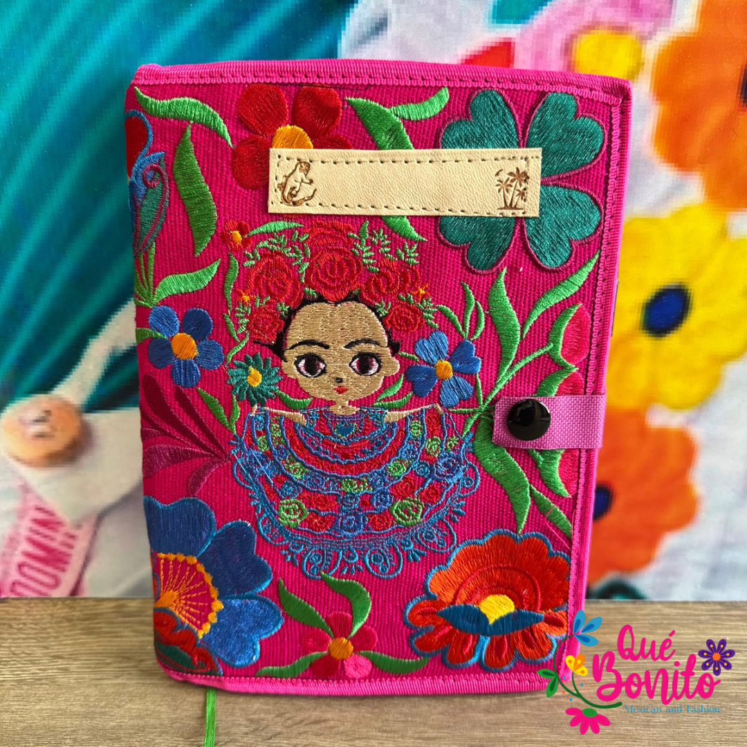 Embroidered Notebook Rehusable with Bookmark and Pen