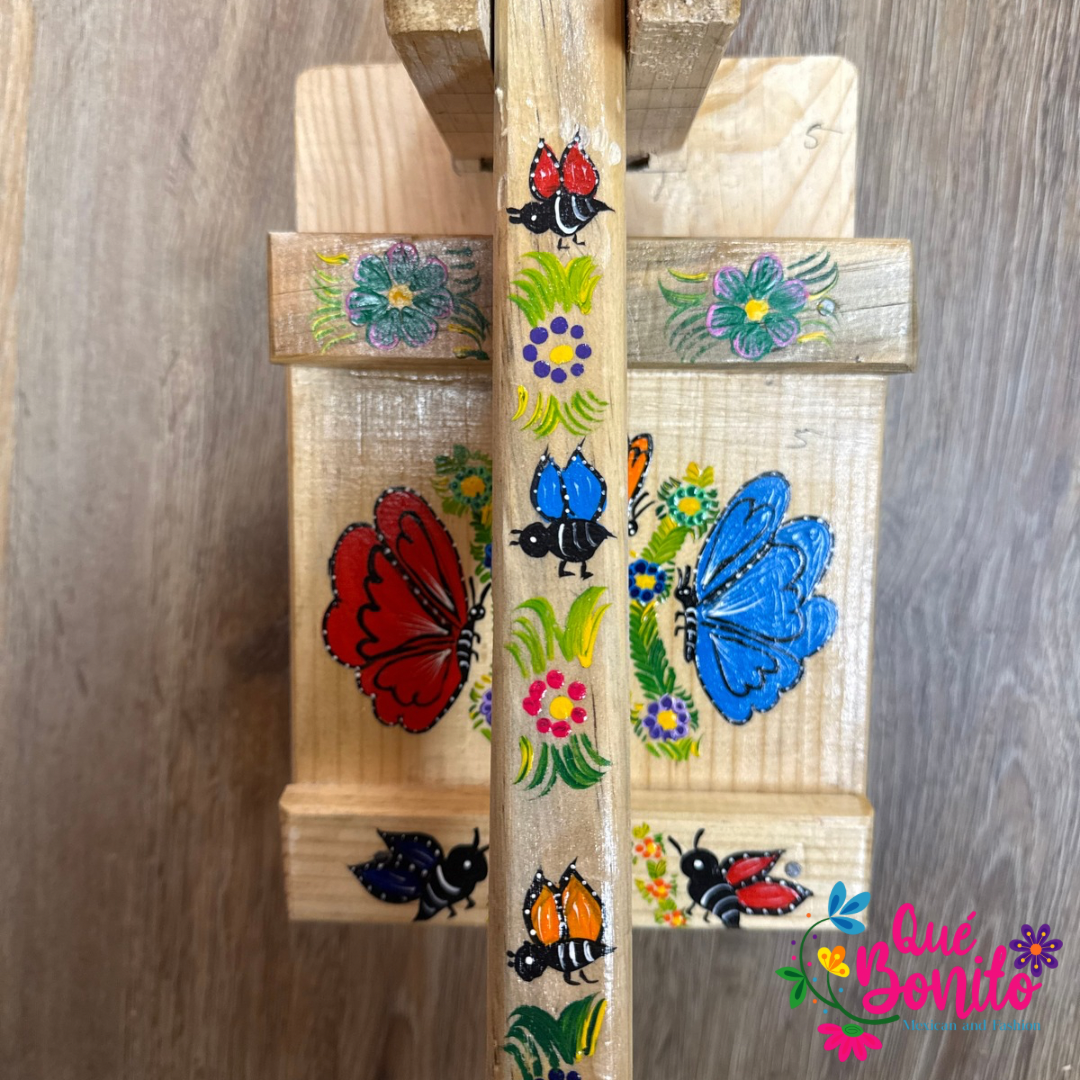 Tortillera Press Wood Hand Painted