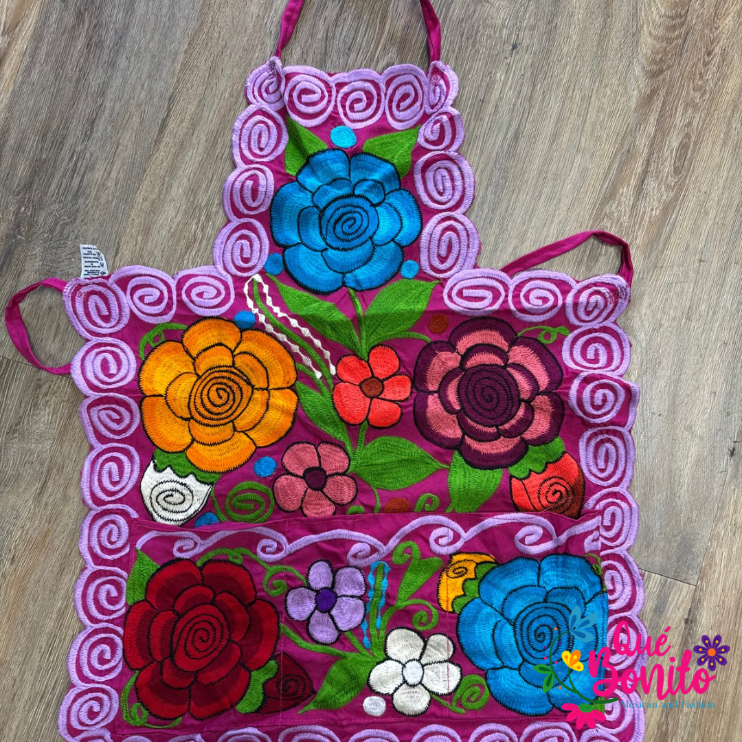 Floral Apron Embroidered Que Bonito Mexican Fashion