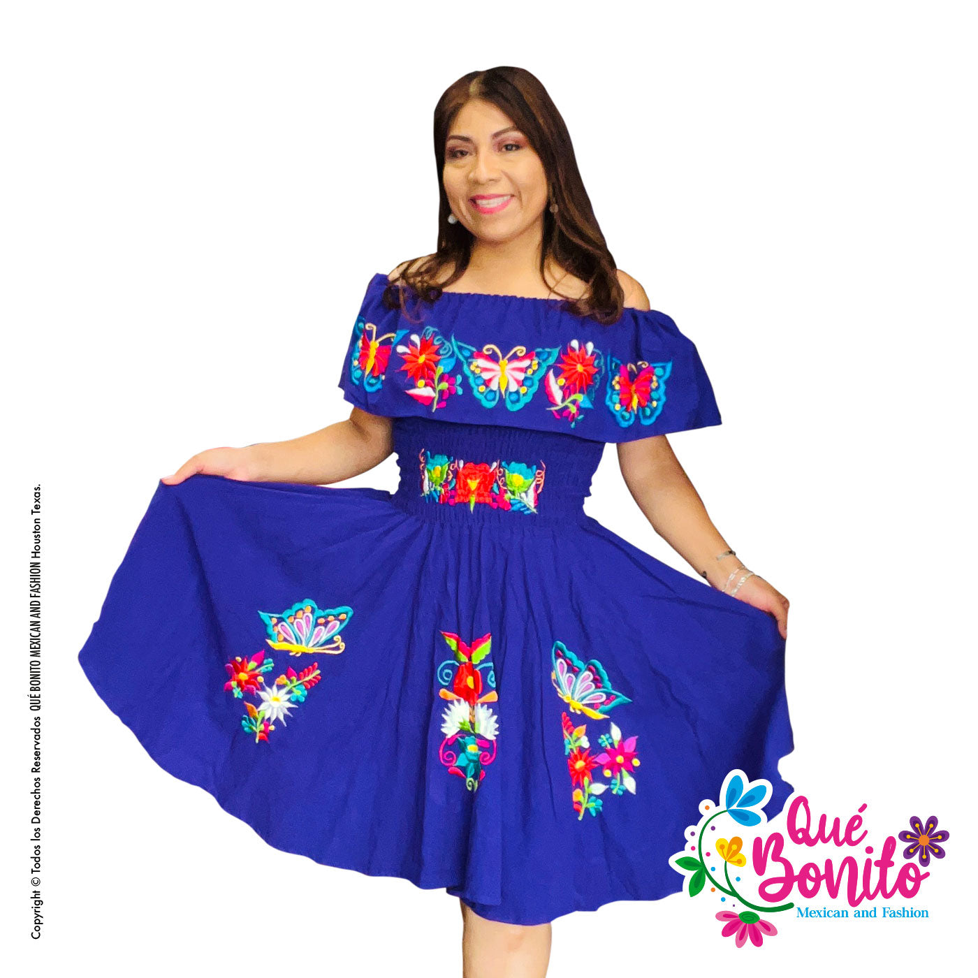 Butterfly Purple Blue Dress Que Bonito Mexican and Fashion