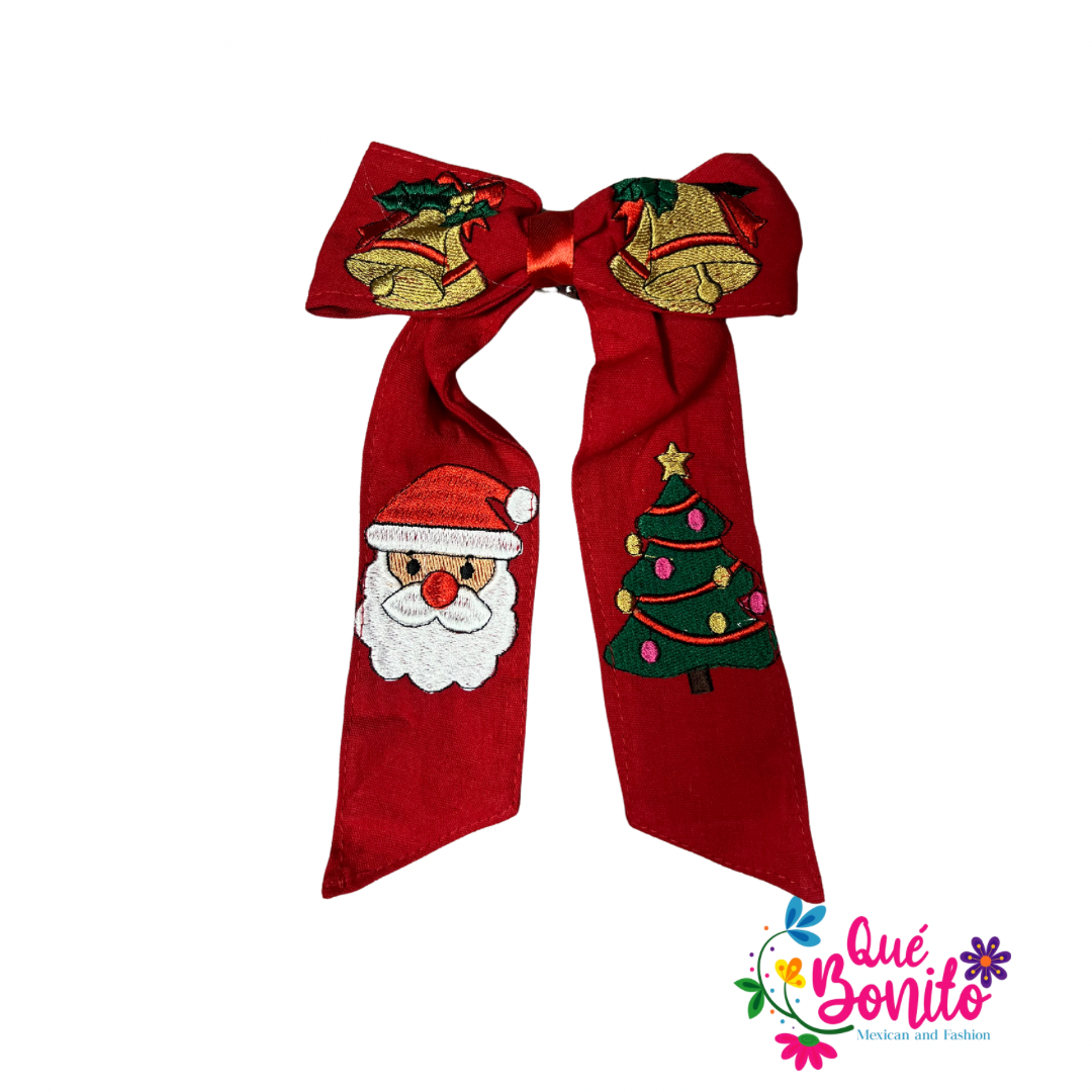 Bows Christmas Embroidered