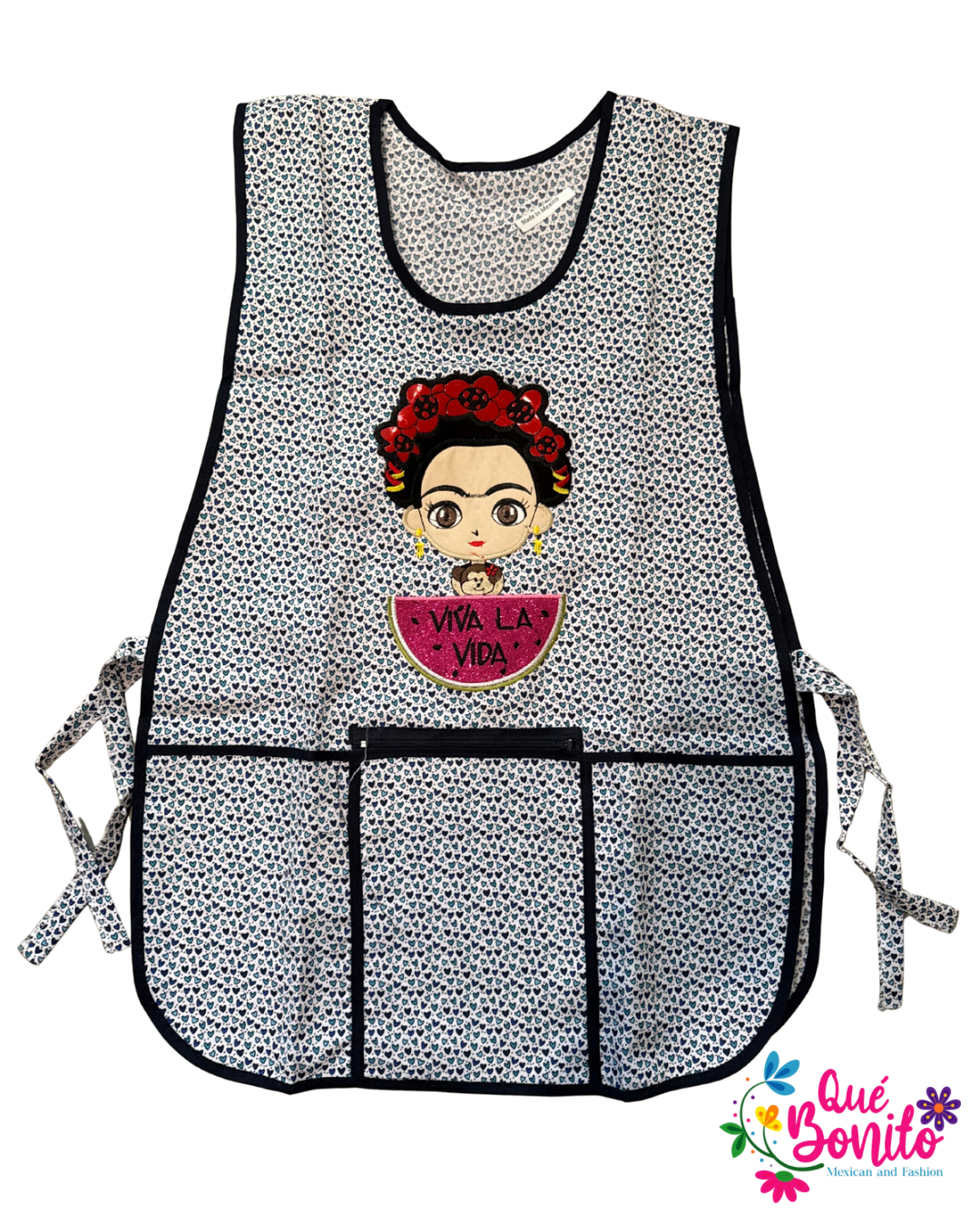 Catalina Polyester Apron Both Sides with Strings on the Side with Three Pockets and Zipper