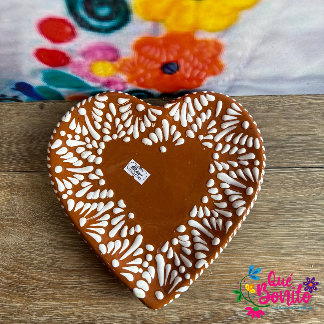 Talavera Heart Plate Hand Crafted