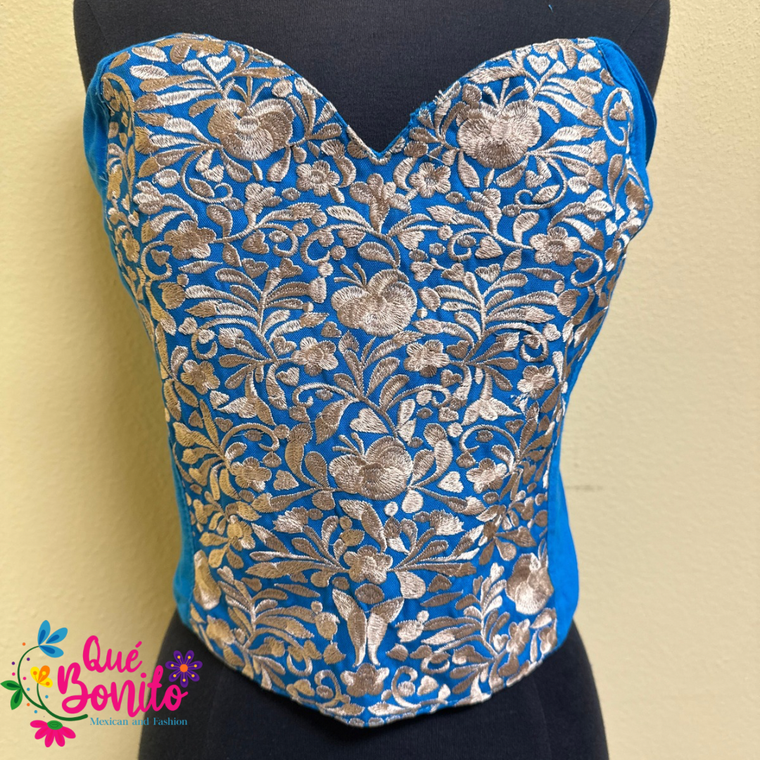 Embroidered Corset One Size Que Bonito Mexican and Fashion