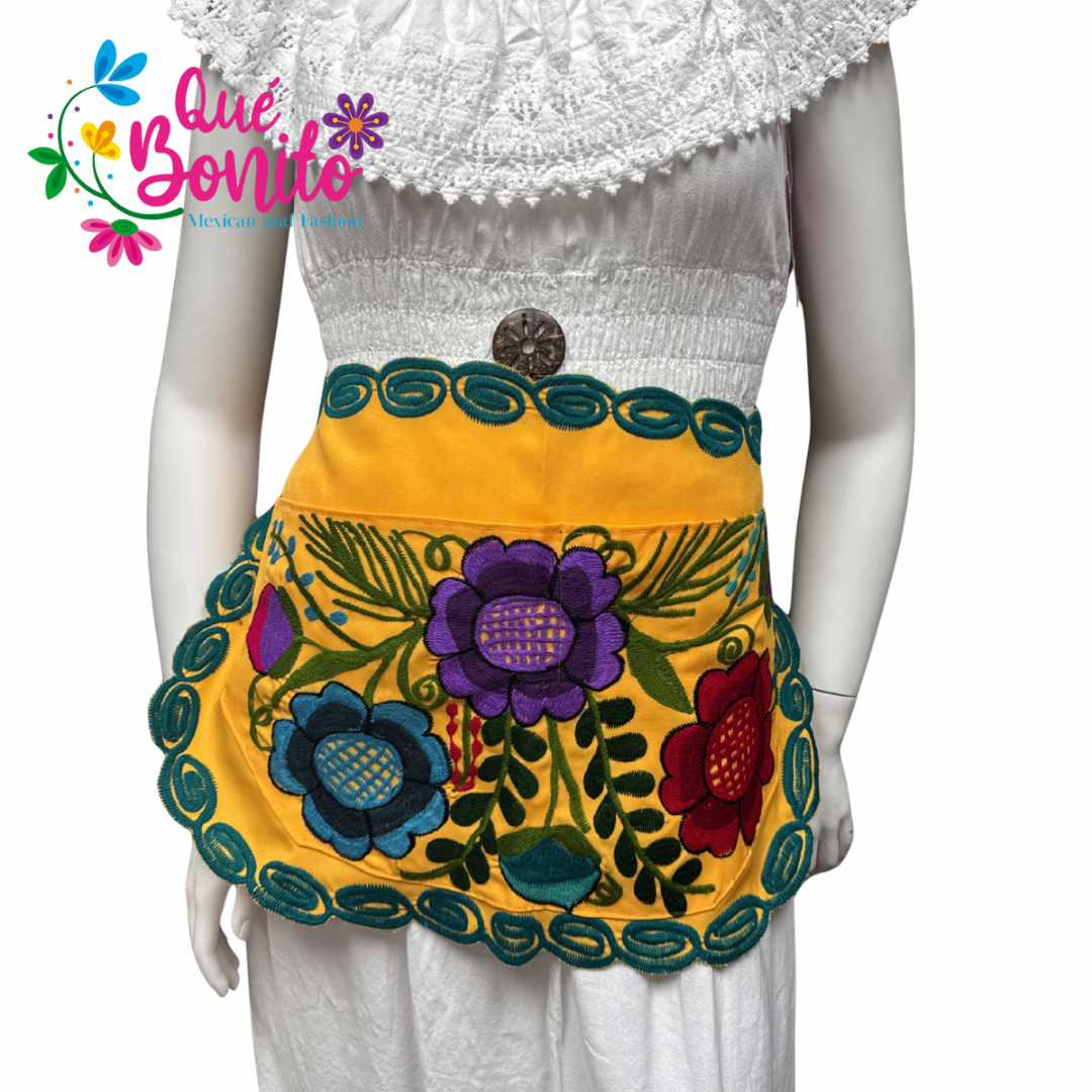 Floral Half Apron One Size with Adjustable Straps