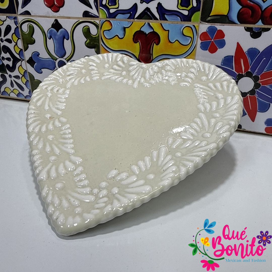 Talavera Heart Plate Hand Crafted