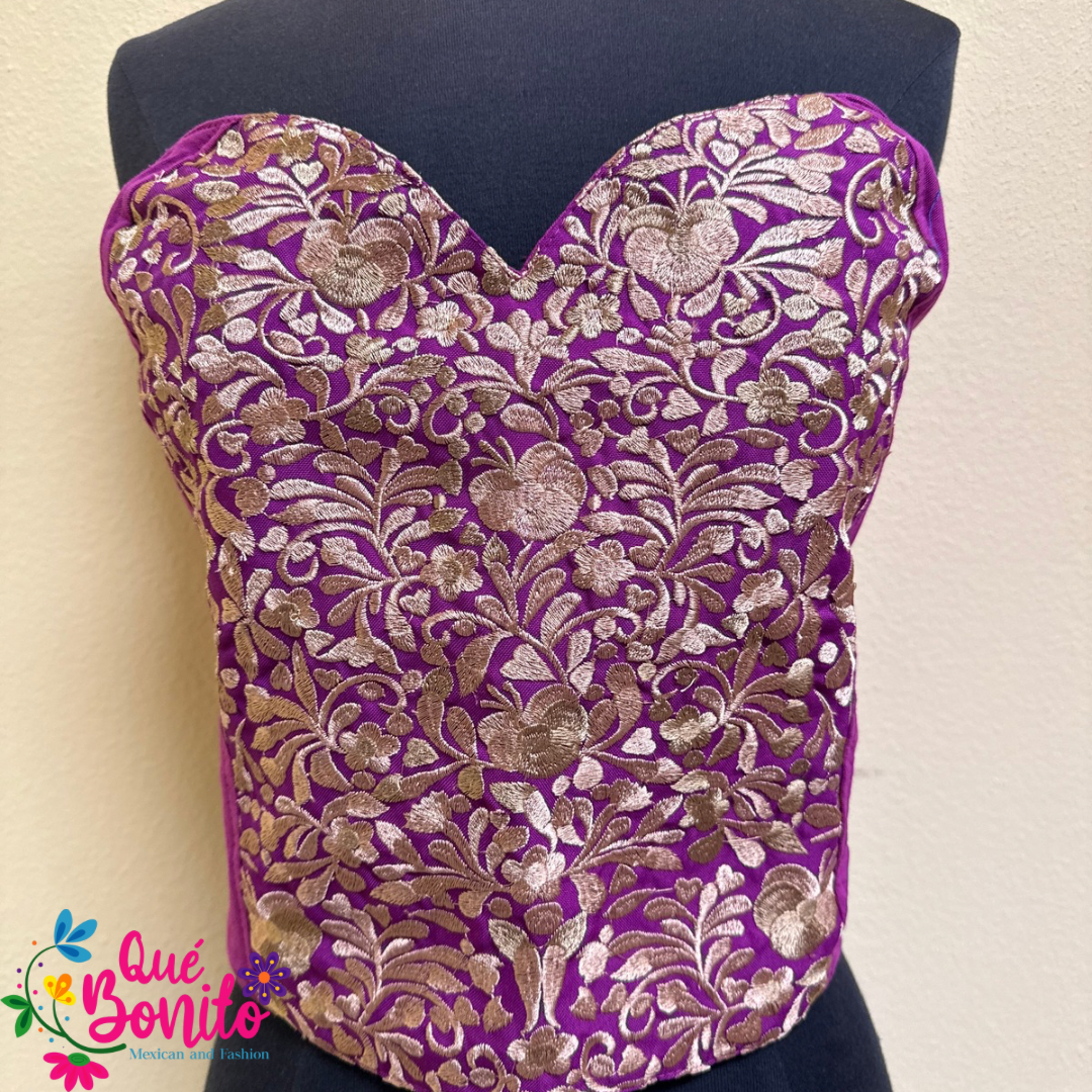 Embroidered Corset One Size Que Bonito Mexican and Fashion