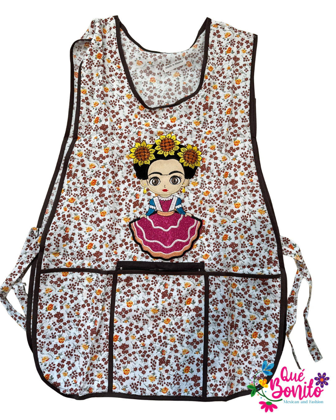 Catalina Polyester Apron Both Sides with Strings on the Side with Three Pockets and Zipper