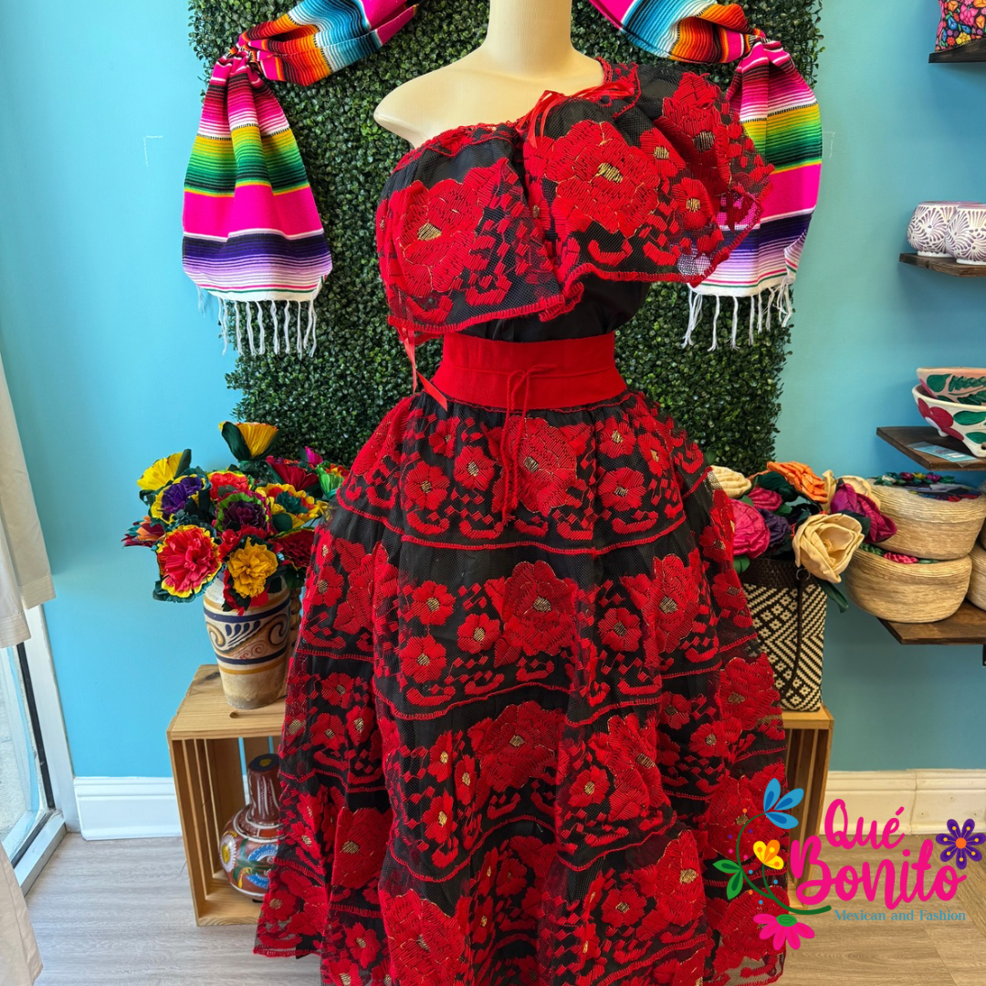 Chiapas Mexican Hand Embroidered Party Dress