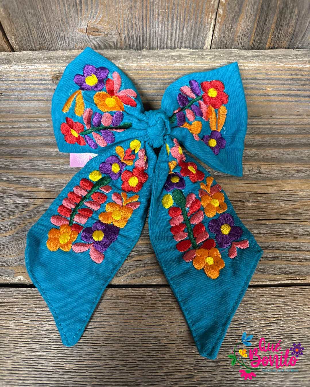 Embroidered Medium Bow with Clip