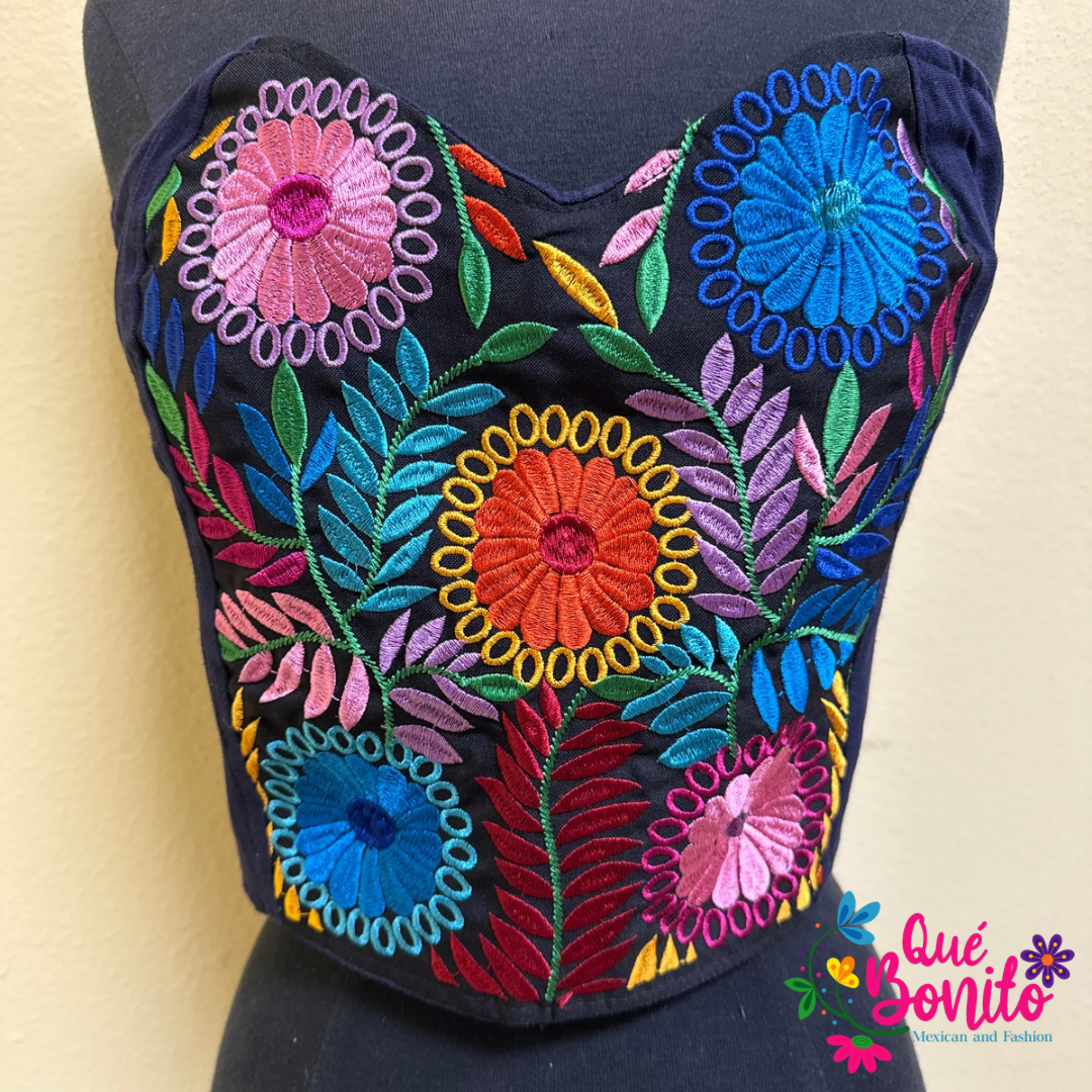 Embroidered Corset One Size Que Bonito Mexican and Fashion