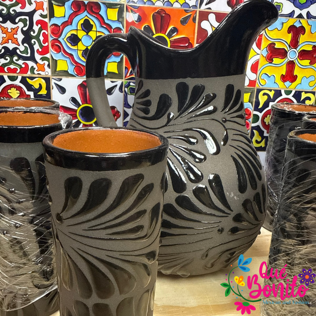 Pitcher with Six Cups Led Free Handcrafted Very Unique