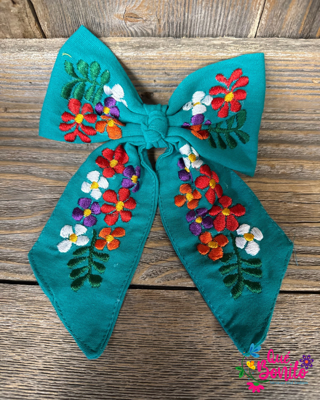 Embroidered Medium Bow with Clip