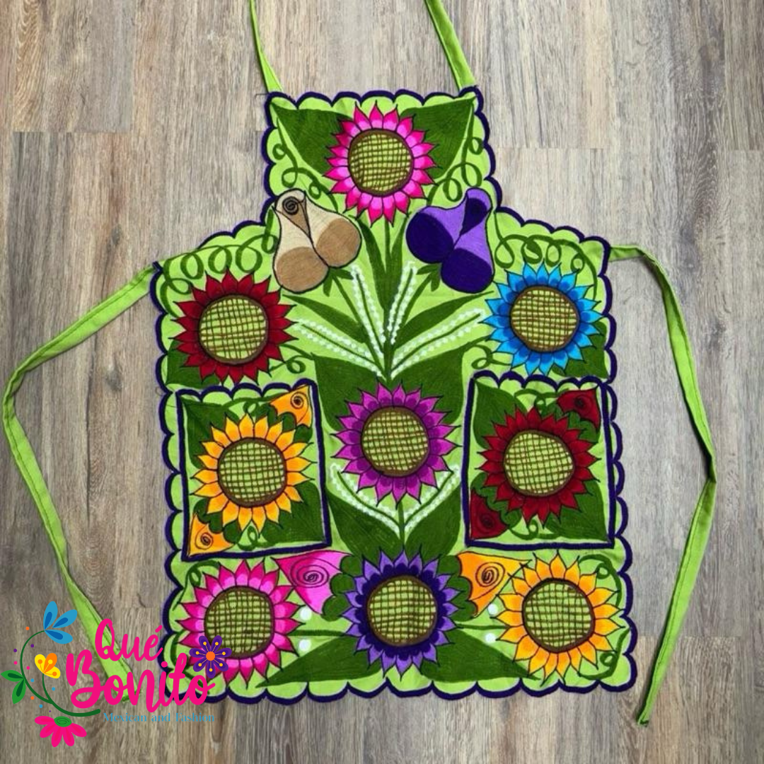 Floral Apron Embroidered Que Bonito Mexican Fashion