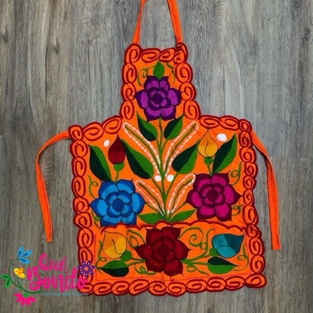 Floral Apron Embroidered Que Bonito Mexican Fashion